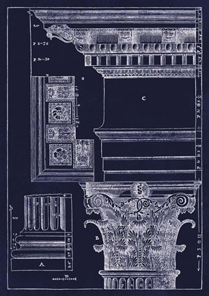 Framed Andrea Palladio Corinthian Capital 1557 Print