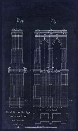 Framed Brooklyn Bridge 1867 Print