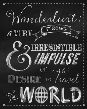 Framed Wanderlust Chalkboard Travel Series Print