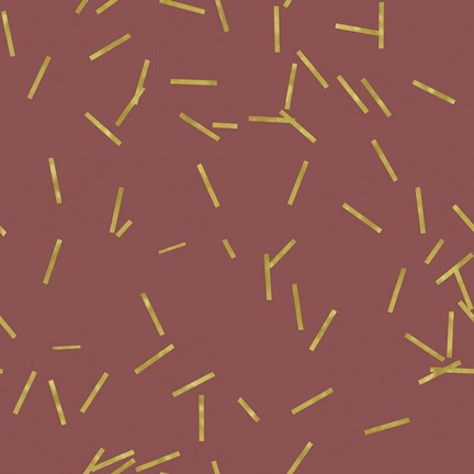 Framed Marsala Golden Matchstick Confetti Print