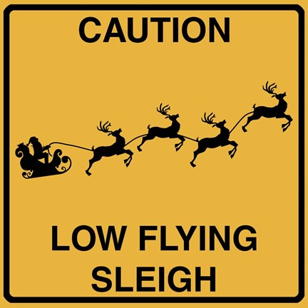 Framed Low Flying Sleigh Print