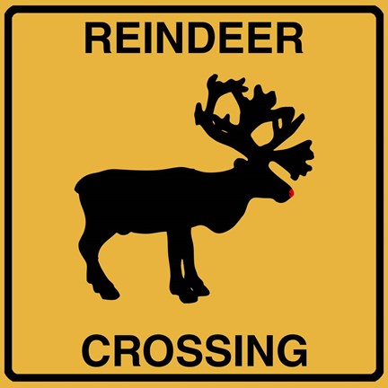 Framed Reindeer Crossing Print