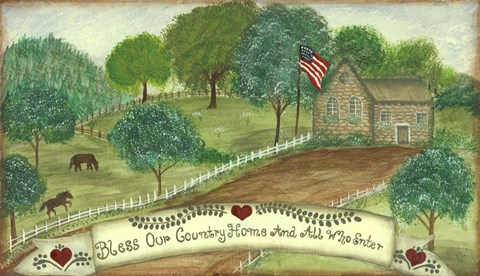 Framed Bless Our Country Home Print