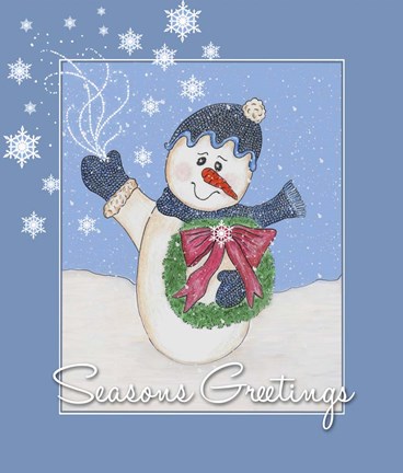 Framed Snowman Greeting Print