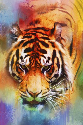 Framed Colorful Expressions Tiger Print