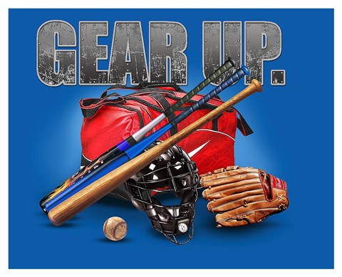 Framed Gear Up Baseball Print