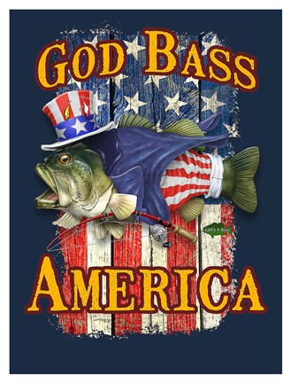Framed God Bass America Print