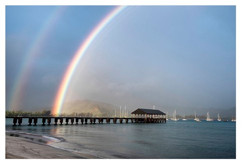 Framed Rainbows at Hanalei Print