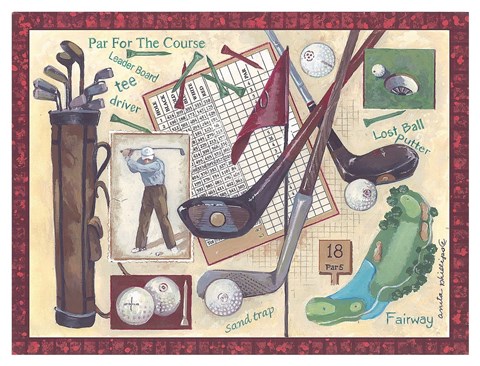 Framed Golf Clubs I Print