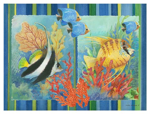 Framed Tropical Fish Goup II Print