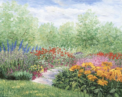 Framed Impressionistic Garden Print