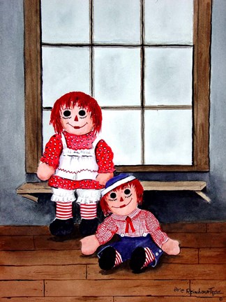 Framed Raggedy Ann and Andy Print