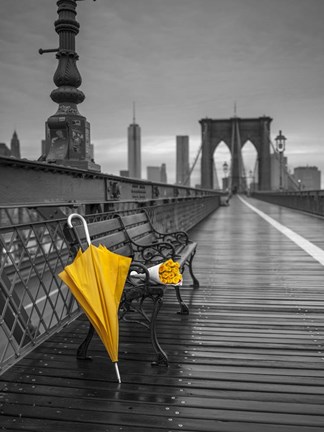 Framed Yellow Umbrella Print