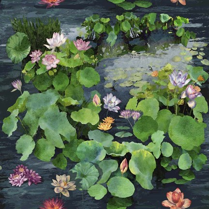 Framed Arcadian Lily Pond Print