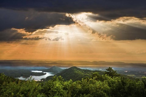 Framed Rays Over Blue Ridge Print