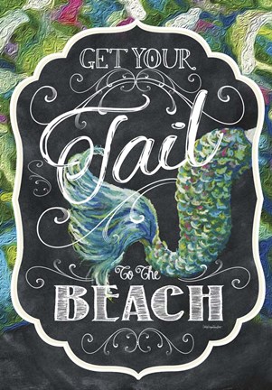 Framed Get Your Tail to the Beach Print