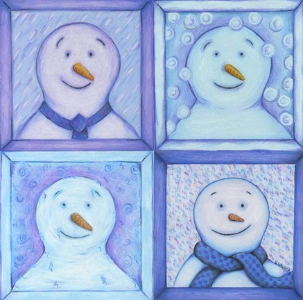 Framed Four Snowmen Print