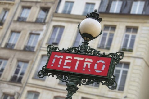 Framed Paris Metro Signpost Print