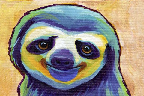 Framed Happy Sloth Print