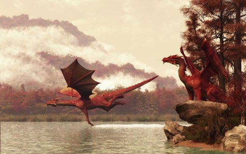 Framed Autumn Dragons Print