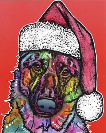 Framed Christmas Dog Print