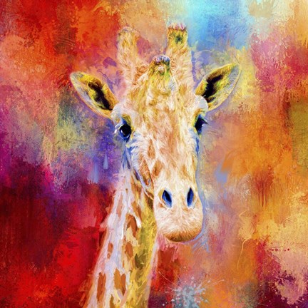 Framed Jazzy Giraffe Print