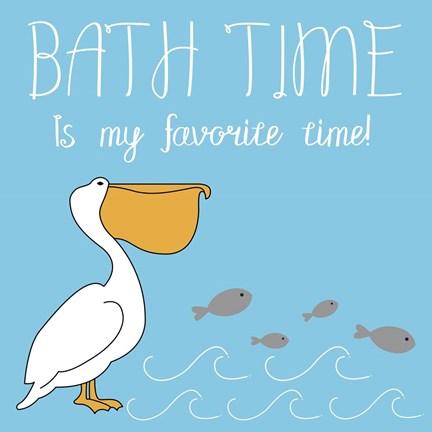 Framed Bath Time Pelican Pete Print