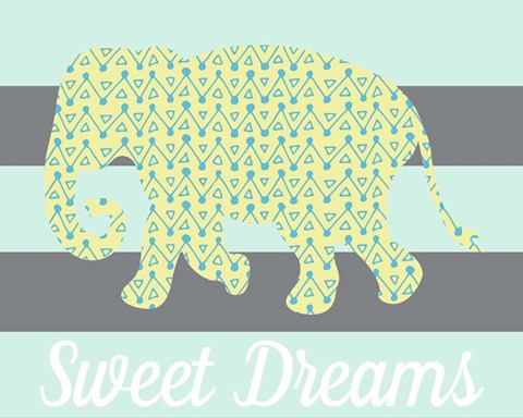 Framed Elephant Sweet Dreams Print