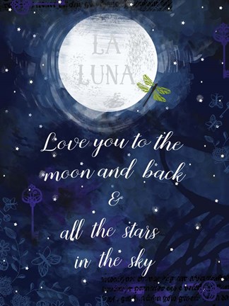 Framed Love you to the Moon Print