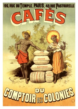 Framed Cafes du Comptoir des Colonies Print