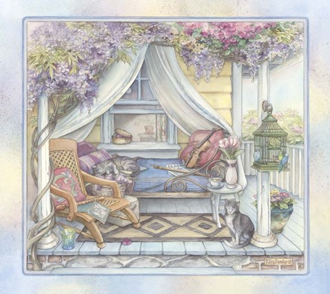Framed Daybed On The Porch Print