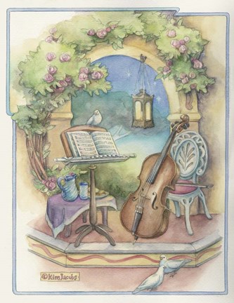 Framed Music Garden-Cello Print