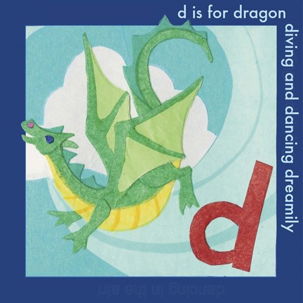 Framed D is For Dragon Print
