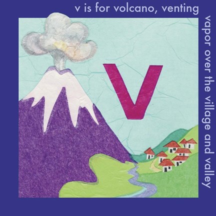 Framed V is For Volcano Print