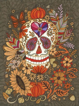 Framed Autumn Skull Print
