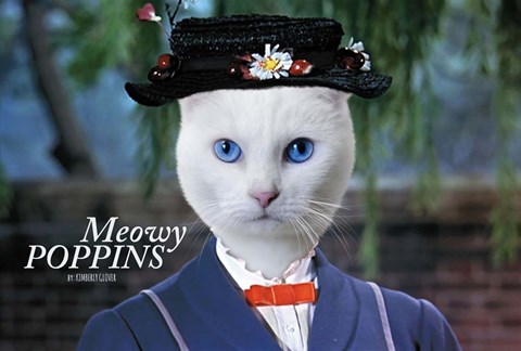 Framed Meowy Poppins Print