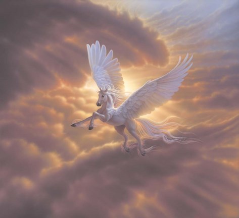 Framed Pegasus, Spirit Of The Sky 2 Print