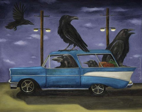 Framed Ravens Ride Print