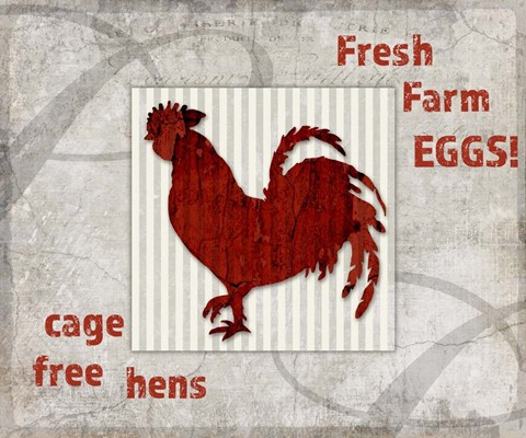 Framed Decorative Pattern Farm Fresh Chicken Print