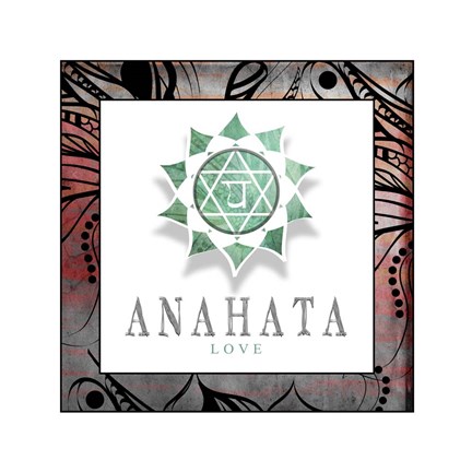 Framed Chakras Yoga Framed Anahata V2 Print