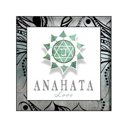 Framed Chakras Yoga Framed Anahata V3 Print