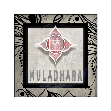 Framed Chakras Yoga Tile Muladhara V2 Print