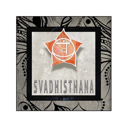 Framed Chakras Yoga Tile Svadhisthana V2 Print
