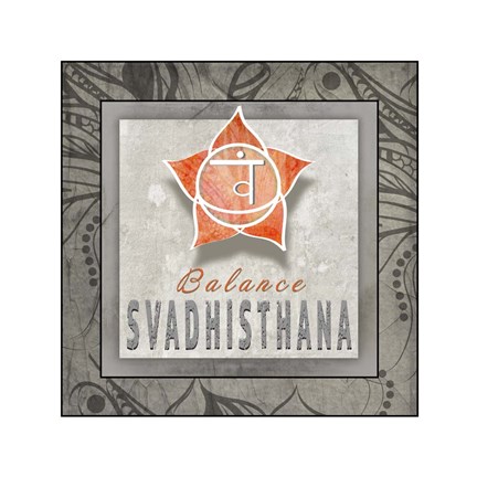 Framed Chakras Yoga Tile Svadhisthana V3 Print