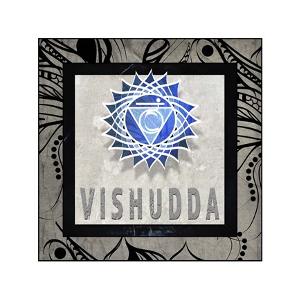 Framed Chakras Yoga Tile Vishudda V2 Print