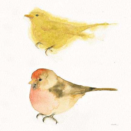 Framed Watercolor Birds I Sq Print