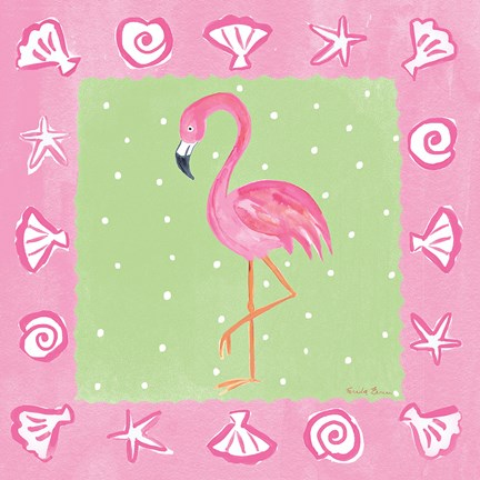 Framed Flamingo Dance II Print