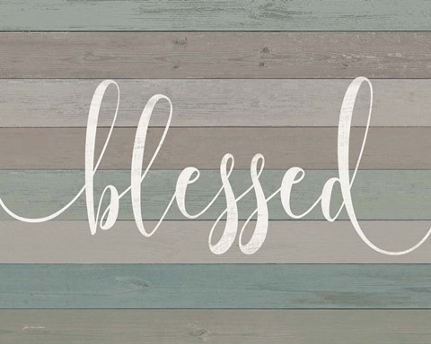 Framed Rustic Blessed Script Print