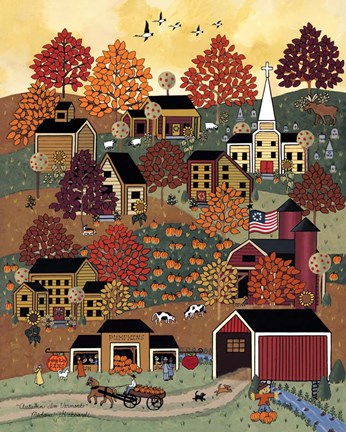 Framed Autumn In Vermont Print