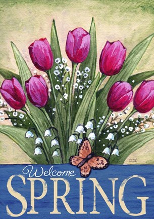 Framed Welcome Spring Tulips Print